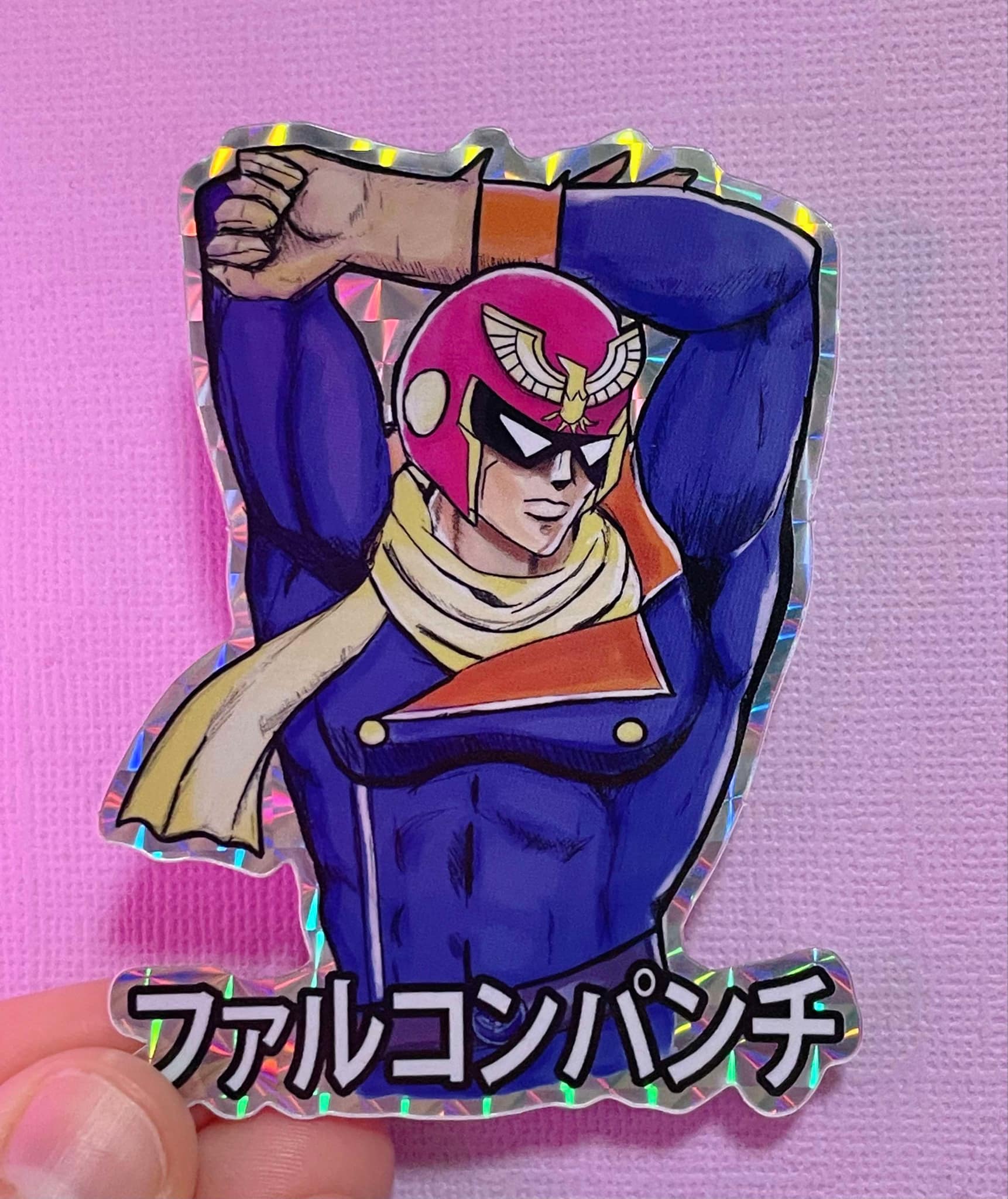 Captain Falcon Jojos Holographic Sticker